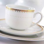 سرویس 12پارچه فنجان و نعلبکی سپیدار چینی زرین درجه عالی