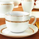 سرویس 12پارچه فنجان و نعلبکی هدیه طلایی چینی زرین درجه عالی